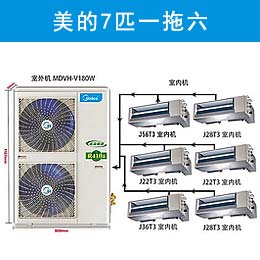 四室兩廳美的7匹一拖六中央空調豪華套餐