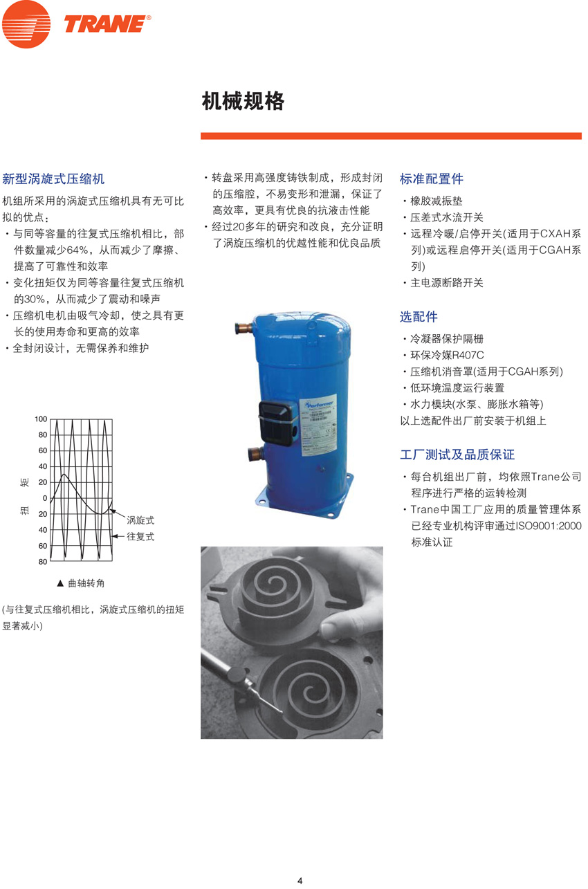 特靈Aquastream機械規格